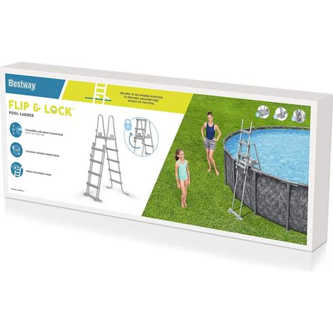 Bestway Flowclear Escalera de piscina de seguridad 4 escalones 132 cm (1/2)
