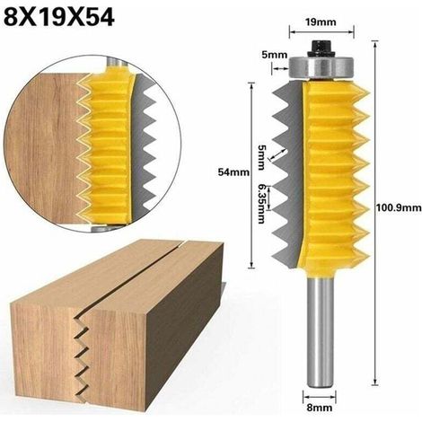 8-mm-Schaft-V-Fräser für Holzzapfen, Zapfenfräsmaschine (Größe: 8 x 19 x 54)