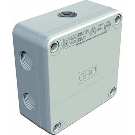 OBO Bettermann Caja de derivación de cables 110x110x50 polipropileno gris luminoso RAL 7035, 2001853