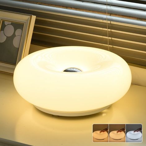 Lampe à poser, Lampe Donut Touch, Lampe d'ambiance rétro Bauhaus, Lampe de bureau LED, Lampe de chevet avec 3 modes d'éclairage (1/5)