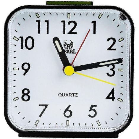 Réveil silencieux, réveil de chevet sans tic-tac, alimenté par piles, réveil de bureau avec affichage lumineux et fonction snooze. (1/5)