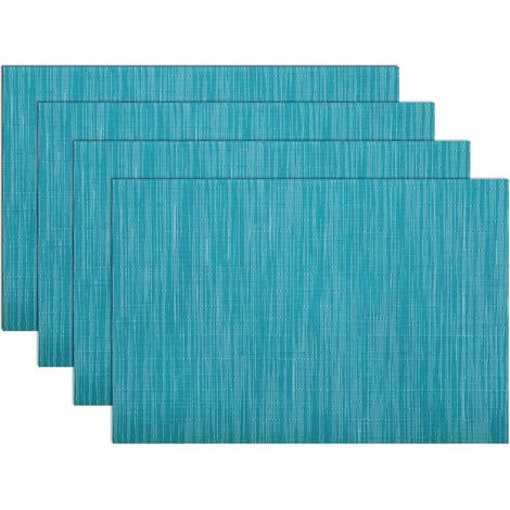 Placemat Vinyle Tissé - 45 x 30 cm - Résistant à la Chaleur Jusqu'à 85 °C - Imperméable et Anti-taches - Usage Intérieur et Extérieur - Lot de 4 (1/5)