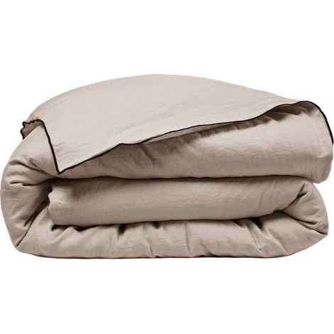 Housse de couette en 100% lin légèrement froissé  CARLINA (1/4)