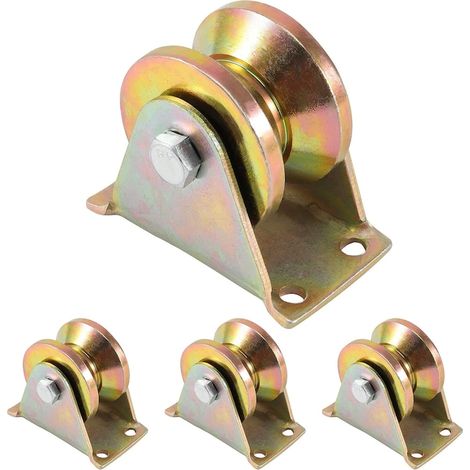 Lot de 4 loquets, VINGT, capacité de charge jusqu'à 840 kg, installation facile, résistant à l'usure et à la corrosion, antirouille, durable, pour porte coulissante, dressing, hôtel, diamètre 32 mm, o (1/5)