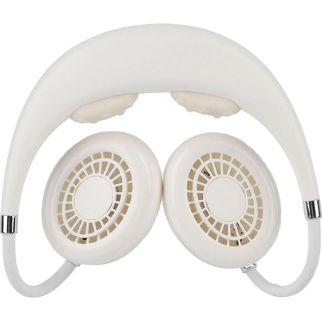 1 Ventilateur de cou sans pale, 3 vitesses, silencieux, collier rotatif en silicone, rechargeable USB pour extérieur et maison (1/5)