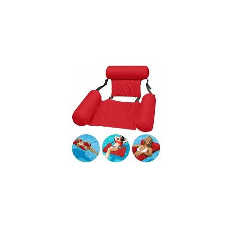 Hamac de Piscine Fauteuil Inclinable Flottant Chaise Gonflable de Piscine Hamac d'eau Flottant Pliable hamac Flottant inclinable pour Adulte - Rouge (1/3)