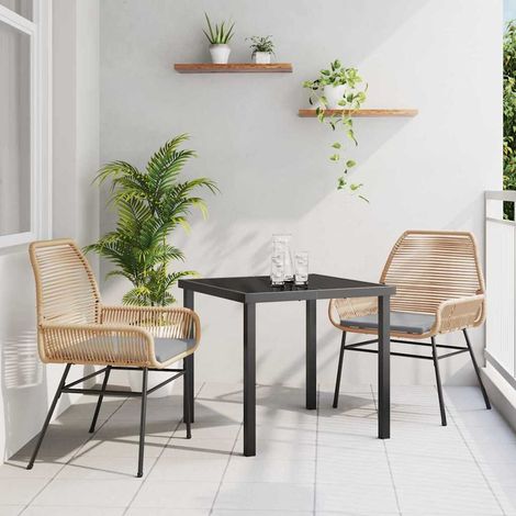 Conjunto de Comedor de Jardín 3 pcs Marrón ratán sintético vidaXL (1/5)