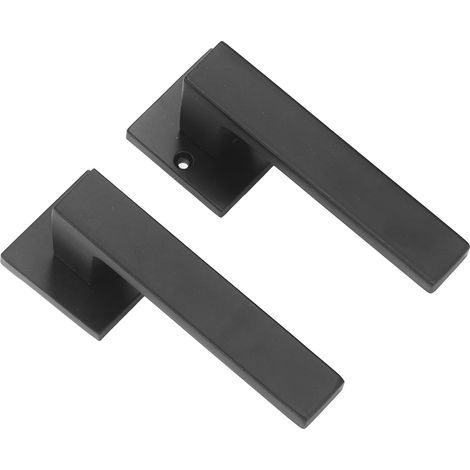 Ensemble de serrures de porte d'entrée en alliage de Zinc noir, poignée de haute sécurité de Type fendu Ultra silencieux pour la maison. (1/5)