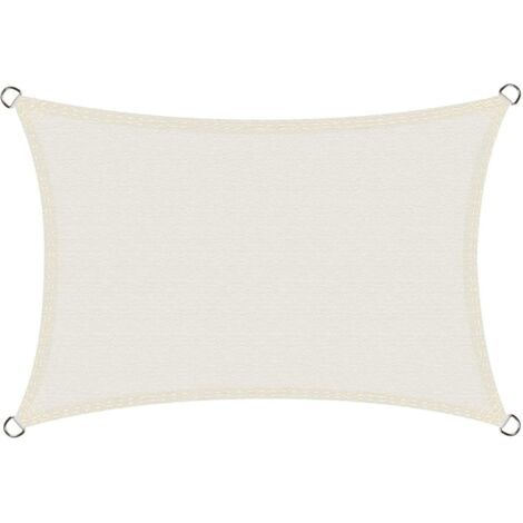 Voile d'ombrage Imperméable Rectangulaire 3x4m, Toile Ombrage PES Résistant à l'eau, Résistant 98% Protection Rayons UV pour Patio Terrasse Extérieur, hors blanc 3x4 (1/5)