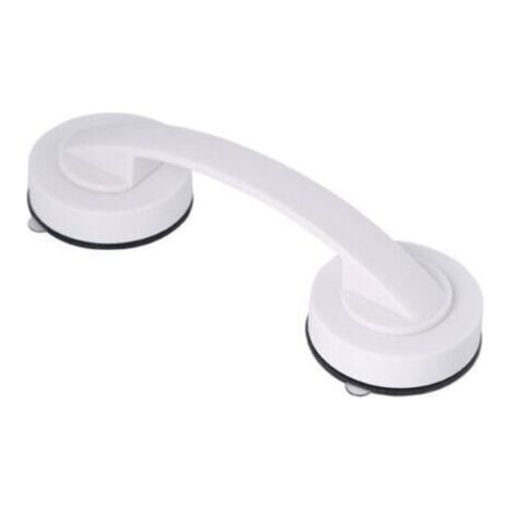 Pair Poignée de douche simple sans perforation - Ventouse verrouillable - Poignée de douche pour personnes âgées avec poignée à ventouse - Blanc (1/5)