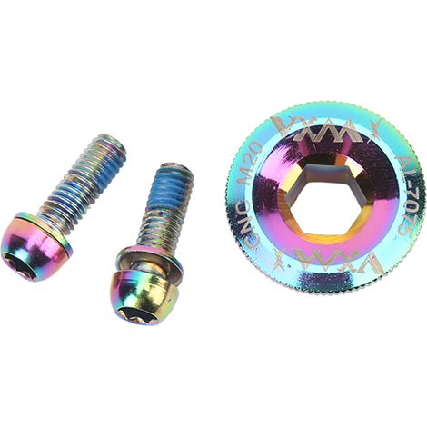 Vis de manivelle en alliage d'aluminium, électroplaquée multicolore, usinée CNC pour axe central de vélo de route M20 (1/5)