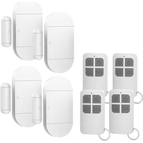 Hausalarm, 4-teilig, Tür- und Fensteralarm, kabelloser Magnetsensor mit 4 Fernbedienungen für das Haussicherheitssystem, Kindersicherheit, Diebstahlschutz, Einbruchmelder, 130 dB Sirene mit Batterien,