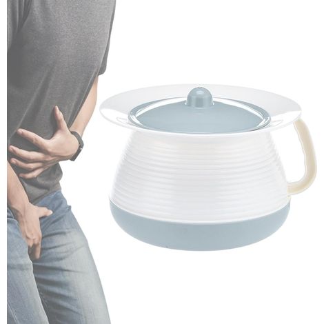 Bouteille urinaire portable pour adultes avec couvercle et poignée, toilettes de nuit mobiles pour hommes, femmes, enfants et personnes âgées, idéale pour la maison, le lit, la voiture et les voyages. (1/5)