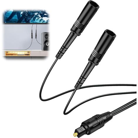 Répartiteur Cable Fibre Optique Audio TOSLINK 1 en 2 Sorties Câble Toslink Diviseur Optique 1 Mâle 2 Femelles Connecte pour Lecteur DVD/STB/VHS/VCR HDTV Home Cinéma - 32 mm (1/5)