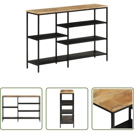 Holz -  Konsolentisch 110x30x75 cm Raues Massivholz Mango und Eisen (1/5)
