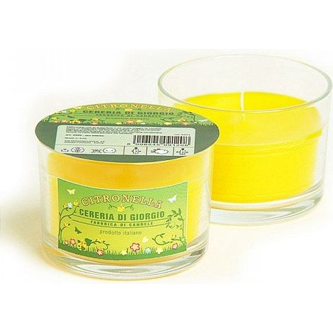 BICCHIERE CON CERA ALLA CITRONELLA ANTIZANZARE (1/5)