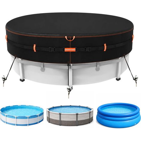 Grande Bâche Piscine Ronde 488cm Anti-UV avec Fixation Renforcée  Couverture Piscine Hors Sol 16ft, Oxford Résistant Vent et Intempéries, Protection Extérieure Durable Toutes Saisons (1/5)