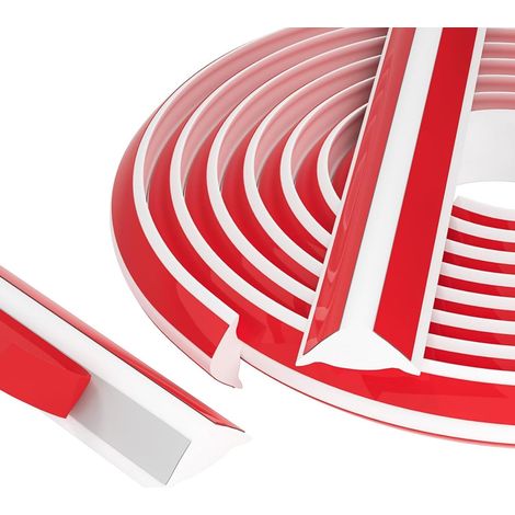 Moulures Flexibles Autocollantes Pour Plafond, Triangle En Tpe, Corniche Plafond, Pour Plinthe, Plan De Travail De Cuisine, Décoration d'Angle, Bords De Carrelage (5M,12 x 9 mm) (1/5)