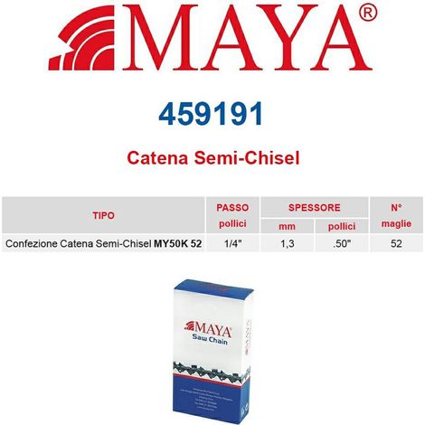 Catena confezionata 1/4" 1.3 mm - .050" 52 maglie senza antirimbalzo profilo Semi tondo - 459191