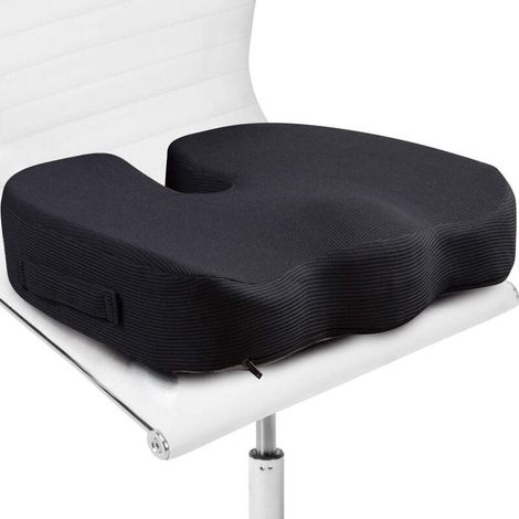 Coussin de siège pour chaise de bureau - Coussinet coccyx ferme en mousse à mémoire de forme - Coccyx, sciatique, soulagement des douleurs dans le bas du dos - Correcteur de posture profilé-LIAIKI (1/5)