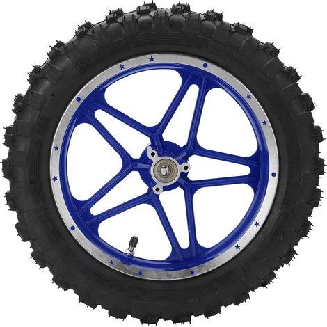 Remplacement antidérapant de pneu en caoutchouc de roue arrière de 2,510 pouces, adapté aux mini-vélos tout-terrain 47cc 49cc 2 temps (bleu)