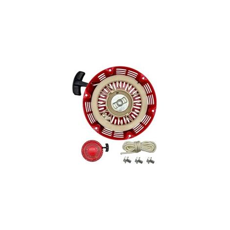 Lanceur GX340 GX390 Pull Start Rewind Dispositif de démarrage avec câble de traction Inversion Démarreur pour Honda GX610 GX620 389cc 420cc 439cc 459cc Rouge 28400-ZE3-W01ZA pour générateur