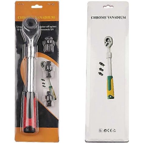 Clé à cliquet à douilles 1/2", 1/4" et 3/8" avec 72 dents et 3 adaptateurs de tailles (1/5)