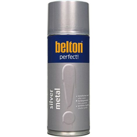 Bombe de peinture - Argent métallisé - Tous supports - Belton Perfect - 400ml