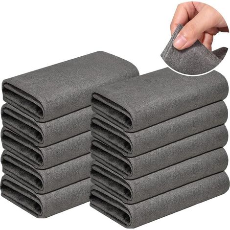 10 Pièces Magic Chiffon Microfibre Vitre Microfibre Voiture Nettoyage Maison Chiffon Nettoyage Magique Forte Absorption d'eau Outils, Magic Chiffon Bambou pour Cuisines et Nettoyage（30x40cm） (1/5)