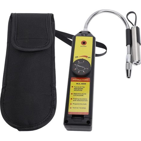 Détecteur de fuite de réfrigérant CVC 7 niveaux de sensibilité réglable Testeur de fuite de gaz fréon pour climatisation R22 R410A R134A R1234YF avec lumière LED (nécessite 3 piles CR2032 non incluses (1/4)