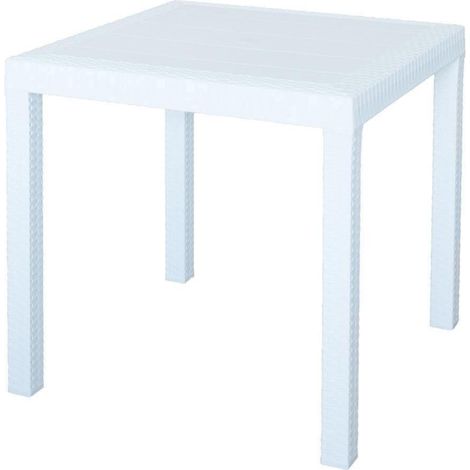 Tavolo quadrato 80x80cm per interno ed esterno in polipropilene DALLAS BIANCO (1/2)