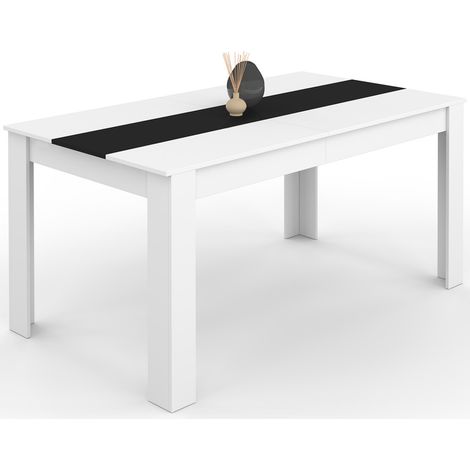 Rechteckiger Esstisch GEORGIA 8 Personen weiß und schwarz 160 x 90 cm (1/5)