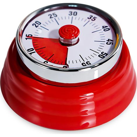Lntyq Mechanischer Küchentimer – adsorbierbarer magnetischer Timer – 60-Minuten-Countdown-Timer für Klassenzimmer, Hausaufgaben, Kochen, Fitness, Backen, 7,3 x 7,3 x 3,6 cm (1/5)