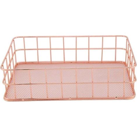 Panier de rangement en fer or rose (L-rectangulaire)-Fei Yu (1/4)
