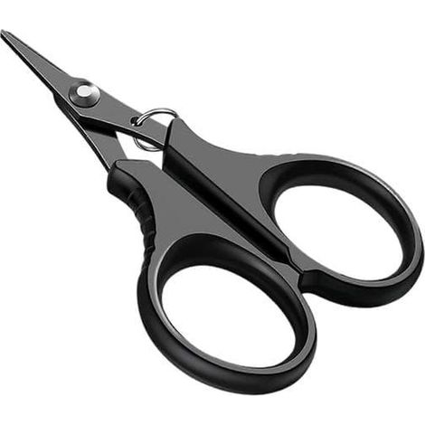 Ciseaux de pêche en acier inoxydable, pince, coupe-fil tressé, ciseaux de pêche à dents dentelées, coupe-fil tressé LY 3 en titane noir (1/5)
