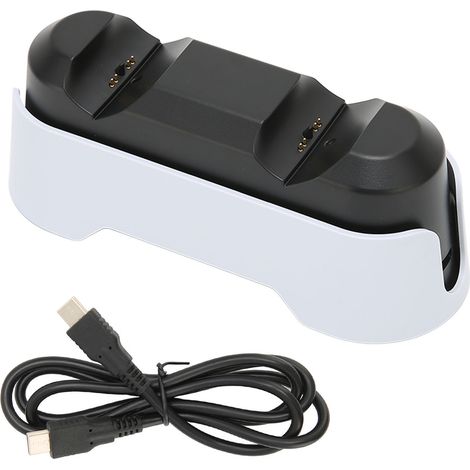 Station de charge double pour manettes PS5 avec indicateur LED blanc