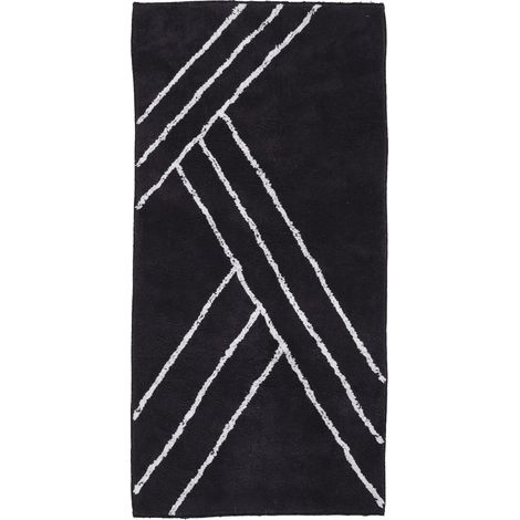 Tapis de bain déco géométrique en coton 60x120cm (1/4)