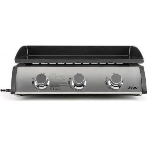 Plancha gaz - DOC277 - 7500W - Acier émaillé - 3 Brûleurs - 6 à 8 personnes