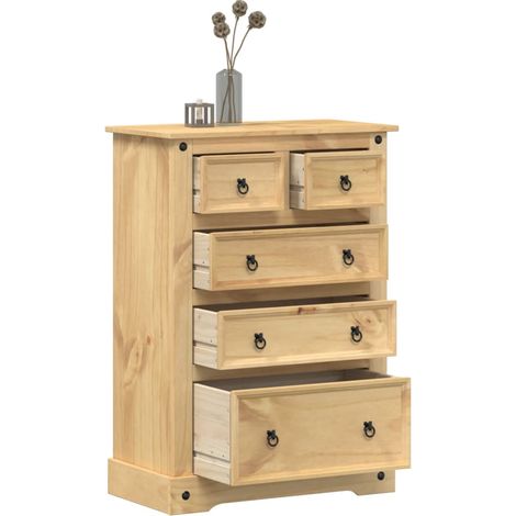 Kommode Corona 80x43x114 cm Massivholz Kiefer