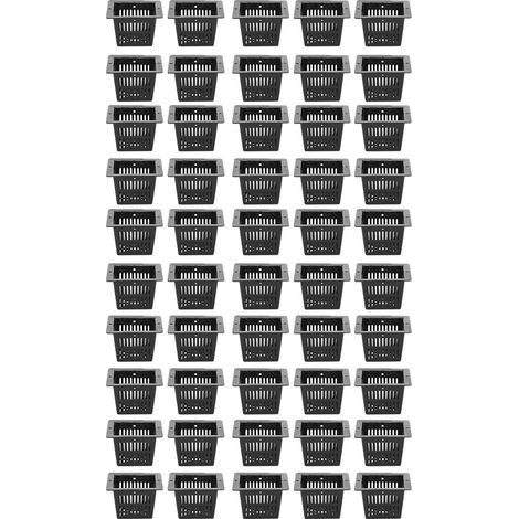 50 Pcs Carré Hydroponique Net Pot Culture Hors-Sol Fleur Plante De Plus En Plus BasketBlack (1/5)