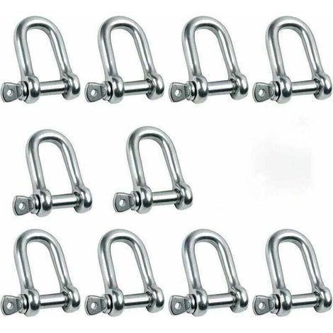 10 manilles M5 en acier inoxydable, bande droite en acier inoxydable (1/5)