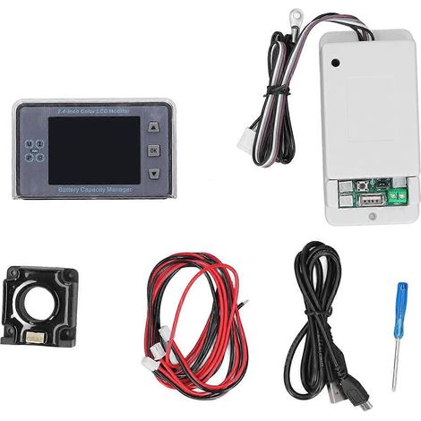 Voltmeter, Coulometer, drahtloser Batteriekapazitätsmanager mit 2,4-Zoll-Farb-LCD-Bildschirm, 500 V, 100 A