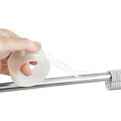 5-meter transparent tape, silent and anti-jamming special shower room/curtain rod, transparent, wear-resistant, silent and smooth. (1/5)