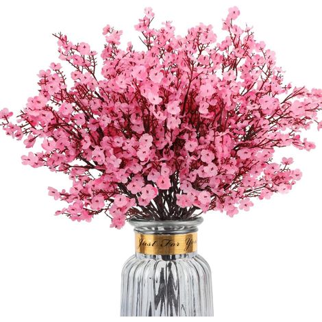Juego decorativo de 8 estrellas artificiales de seda rosa con un tacto agradable. (1/5)
