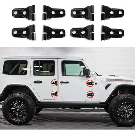 Juego de embellecedores protectores para bisagras de puertas para Jeep JL y Unlimited 2018-2019 (accesorios para automóviles)
