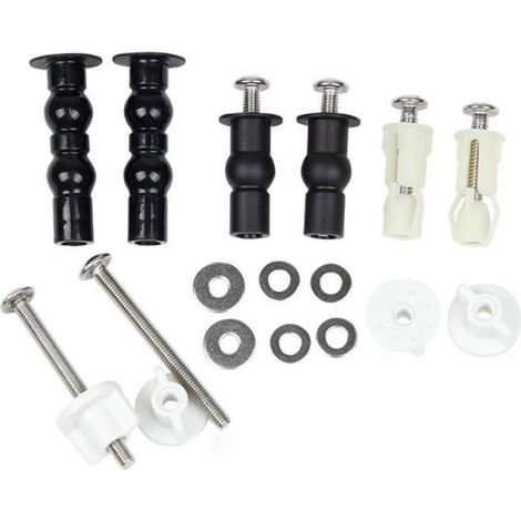 Fixations Charnières Abattant WC - Acier Inoxydable 304 Caoutchouc Plastique - Pour Sièges Toilette à Charnière Supérieure - Ouverture 14 à 18 mm - 3 Paires (1/5)