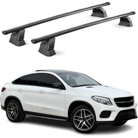 OMAC Barres de toit transversales en acier pour Mercedes GLE Coupè C292 2015-2019 – TÜV / DIN 75302:2019 – Antivol inclus – Rainure en T (accessoires) – Charge max 75 kg – 2 barres – Noir (1/4)