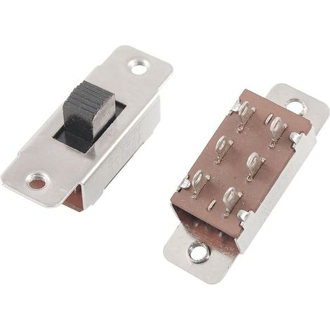 Lot de 5 interrupteurs coulissants 3 positions on/off/on DPDT 2p2t 6 A/125 V 3 A/250 V AC