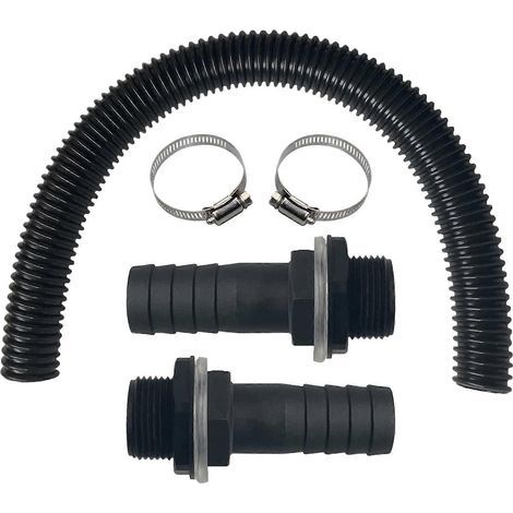 Kit de raccordement pour eau de pluie avec embout de tuyau de 50 cm pour récupérateurs d'eau de pluie