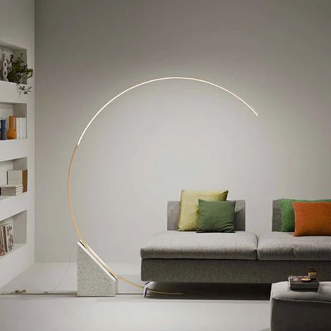 Lampadaire arqué LED H204cm en métal Rune M - Noir (1/4)